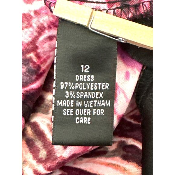 AB Studio Bold Pink Diamond Sheath Dress Size 12 Retro Style Sleeveless Geometri - Picture 8 of 13